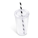 Double-Wall Plastic Tumbler & Straw - 470ml