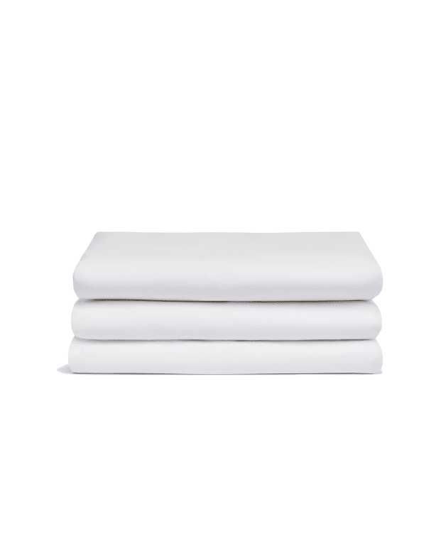 LUX White Fitted Sheet · Extra Length · Cotton Rich Percale · 200 TC